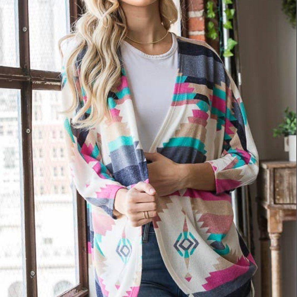Aztec Cardigan Multi Color​ - Picture 3 of 7